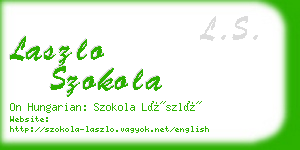 laszlo szokola business card